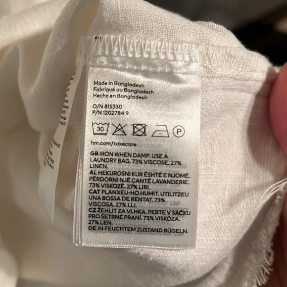 NWT H&M Linen Blend Raw Hem Button Down - Picture 6 of 6